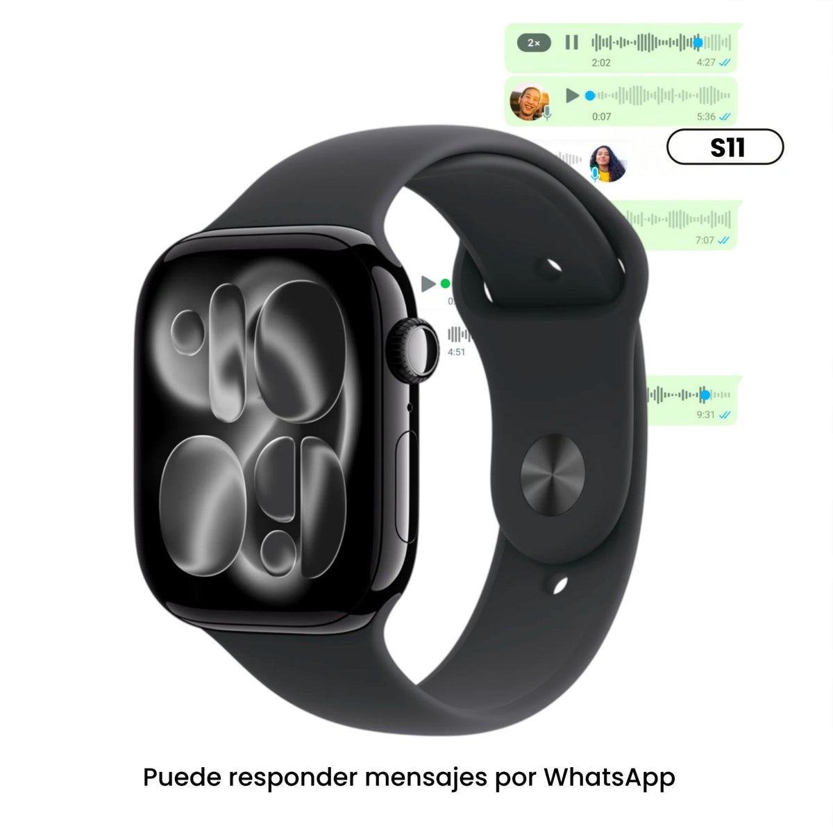Reloj inteligente (S11) puedes responder a los mensajes de WhatsApp directamente en tu reloj