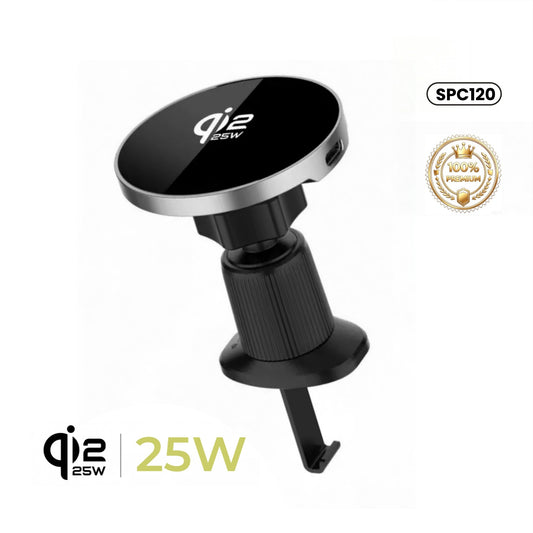 Cargador inalámbrico para coche  25W con estándar Qi2.2  (SPC120) más rápido del momento