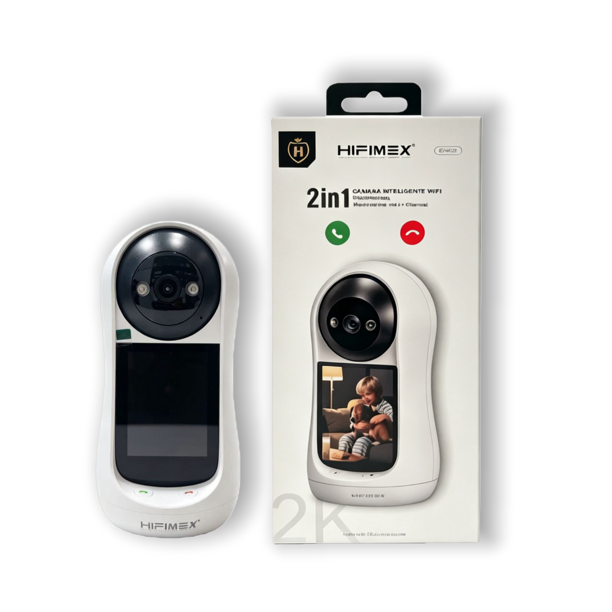 2in1 camara inteligente wifi con pantalla y llamar