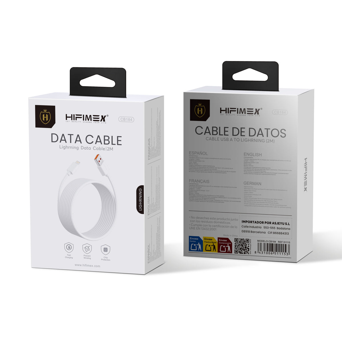 CABLE DE DATOS (CB184)-con caja de embalaje