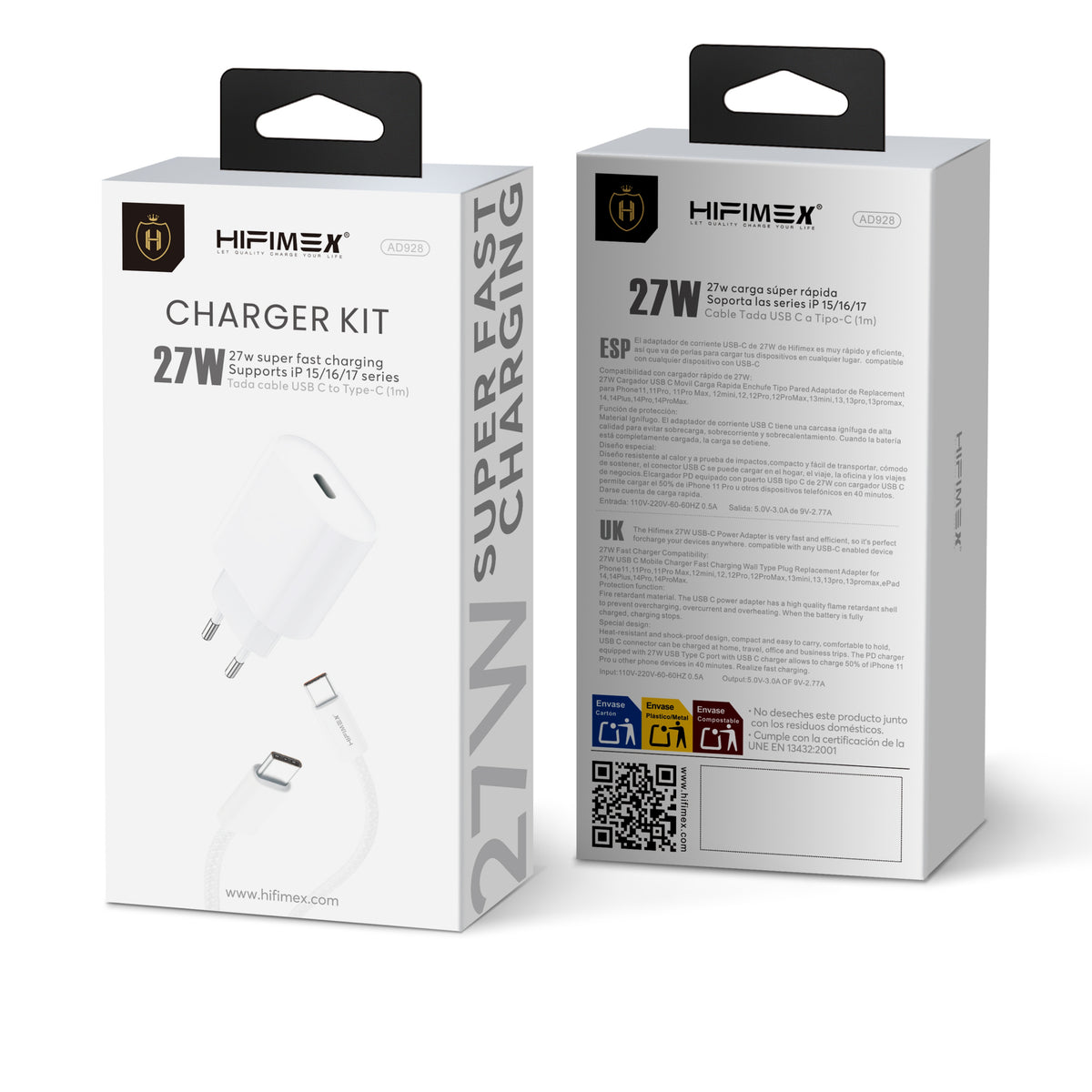 CHARGER KIT 27W (AD928)hifimex-con caja embalaje