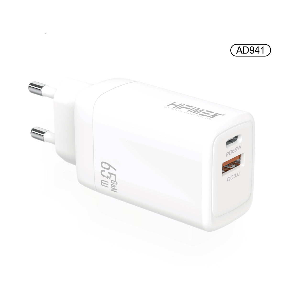 Dual port CHARGER 65W(AD941)hifimex-blanco-fondo