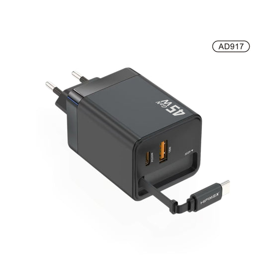 GaN KIT CHARGER-USB-C CHARGING CABLE (AD917)hifimex-blanco-fondo