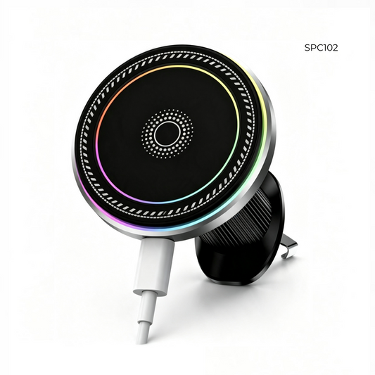 Carga Inalámbrico 15W (SPC102) para coche Carga ultrarrápida compatible con iPhone y Android